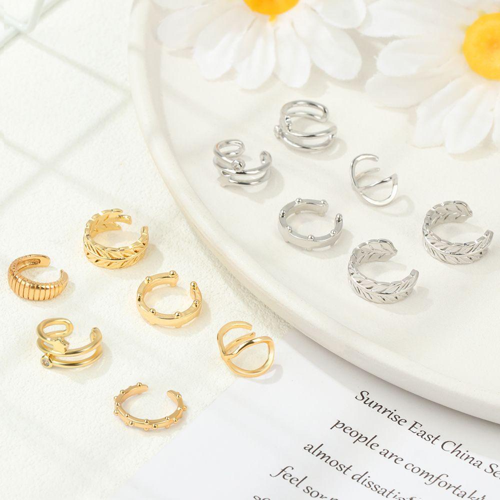 Preva Anting Manset Telinga Ear Cuff Warna Silver Gold Cincin Hidung Minimalis Simple Klip On Tulang Rawan