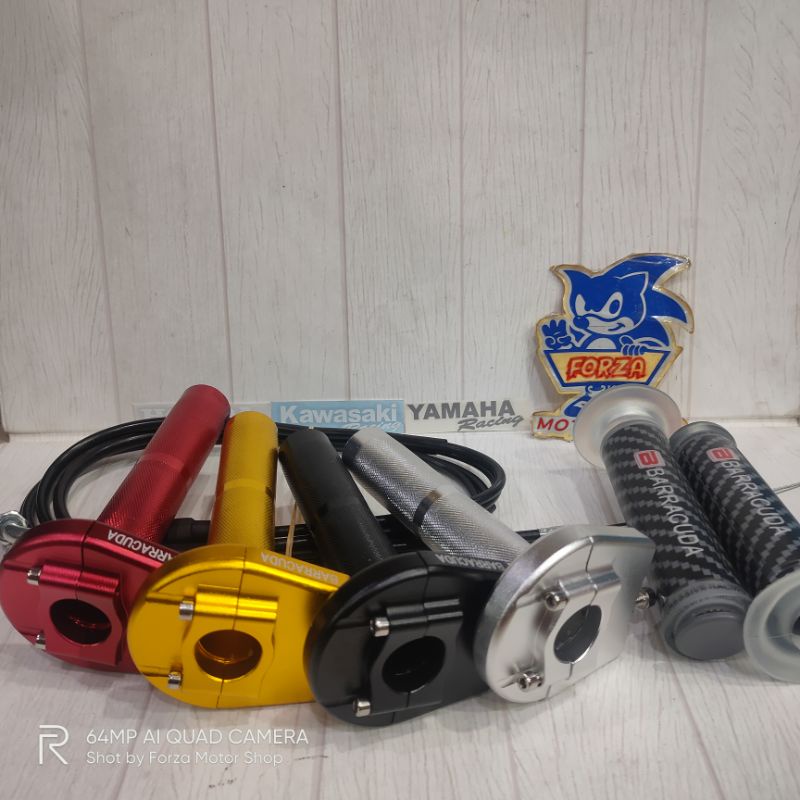 Gas Spontan Baracuda 2 Kabel Plus Grip Baracuda Karet Vario NMAX Satria Ninja Universal