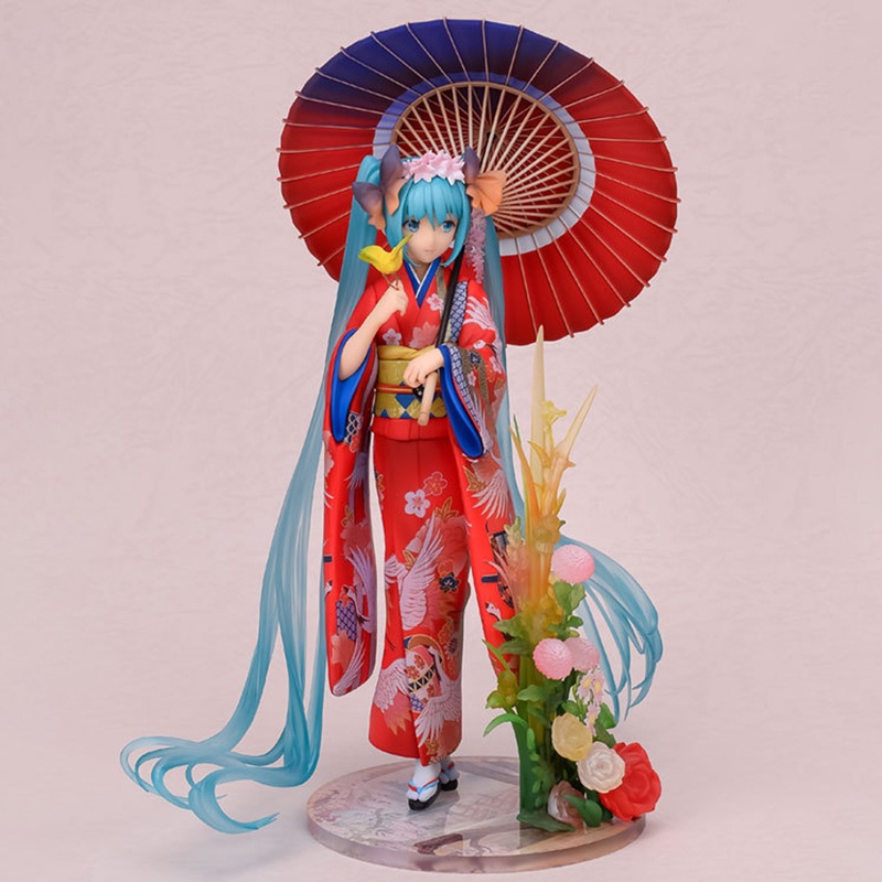 Mainan Action Figure Hatsune Miku Versi Kimono Bahan PVC Untuk Dekorasi Mobil