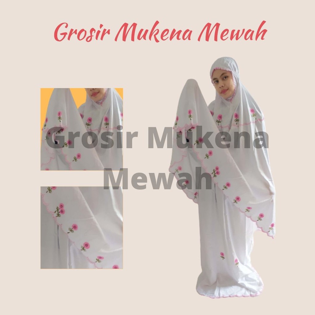Mukena Bordir,Mukena Bordir Mewah,Mukena Bordir Terbaru,Mukena Katun Nyaman di Pakai (MukenaHaniyah)