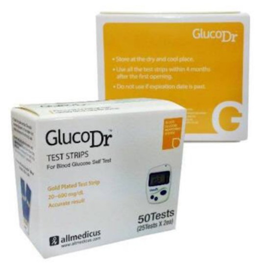 Strip Gula Darah Gluco Dr Biosensor Isi 25 dan 50 Pc Refil Cek Glukosa