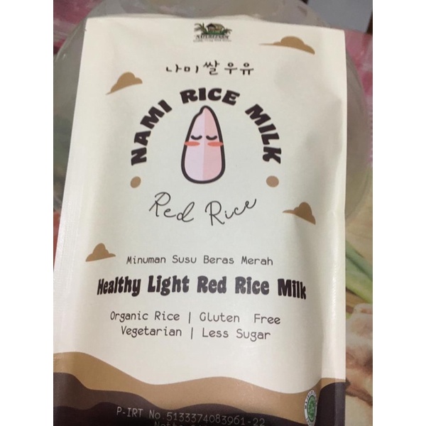 

susu beras merah. nami rice milk. susu kesehatan dan susu diet