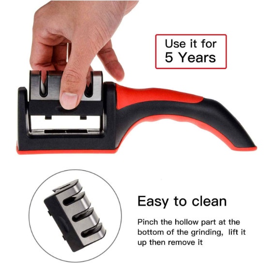 Pengasah Pisau knife pisau Gunting 3 in 1 Asahan Pisau Asah Stainless steel dapur PRAKTIS