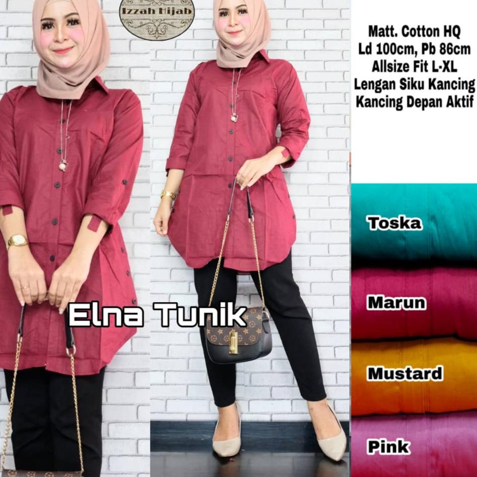 BIG PROMO ATASAN WANITA LD 100 PB 85 size XL TUNIK JUMBO LD 120 KATUN Putih POLOS Kancing TERBARU BA