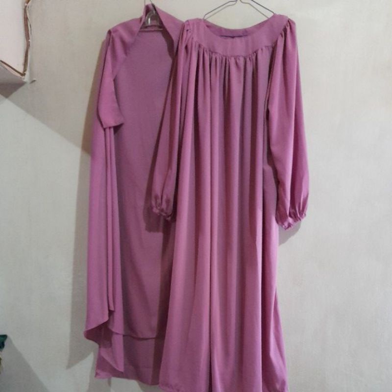 set hijab french khimar lengan karet