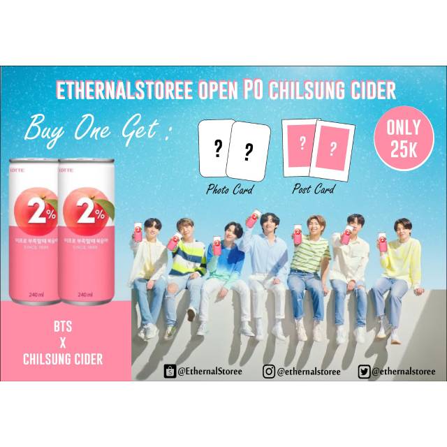LOTTE Chilsung x BTS 240 ml Peach Flavor (Ready Stock)