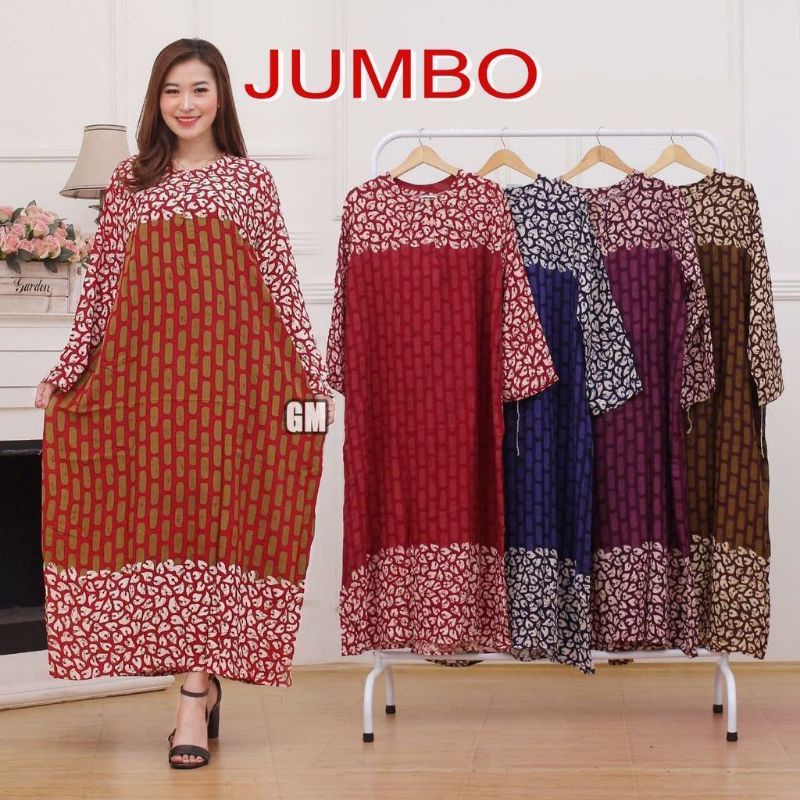 Daster Rayon Jumbo Lengan Panjang Semata Kaki Busui Bumil (Bunga,Kelapa,Miranti) Ld 130 Rayon Adem Murah