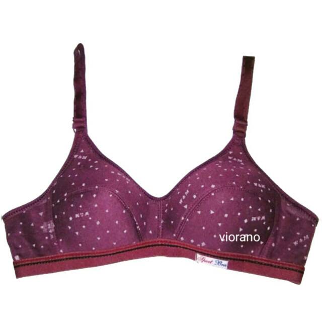 Sport Bra Remaja List Motif Tanpa Kawat Busa Tipis Bh Anak Pelajar Abg Cup Kecil Size 34-42