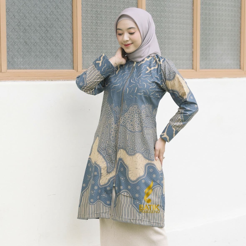 Baju Batik Prabseno UDASMARA Tunik Batik Wanita Lengan Panjang Original Batik Solo Busui Friendly Le
