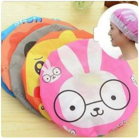 SHOWER CAP KARAKTER KARTUN/TOPI MANDI LUCU/ WATERFOOF TOPI MANDI