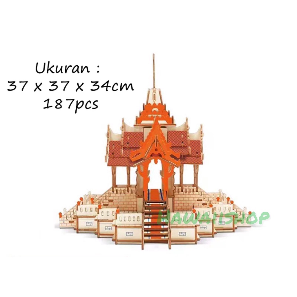 Puzzle kayu mainan / mainan puzzle / mainan edukasi / puzzle 3d - Tai Temple