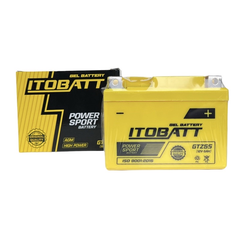 Aki Gel Itobatt Baterai Sepeda Motor GTZ5S 12V-5Ah