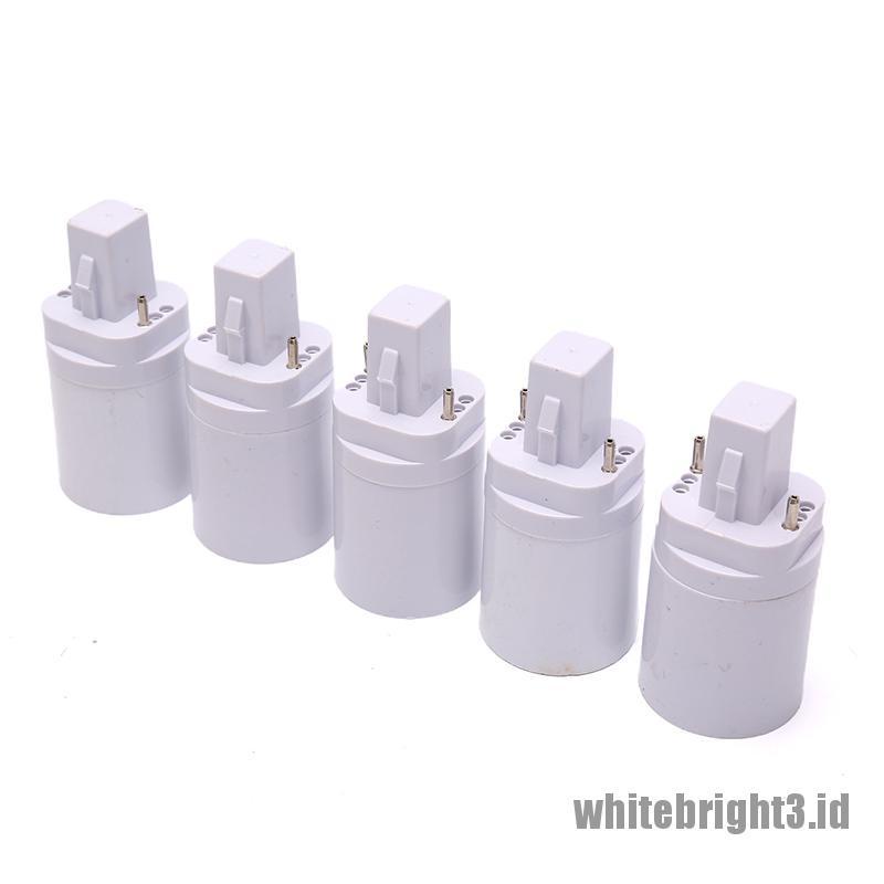 5pcs Adapter Soket Lampu LED G24 Ke E27 Flexible Warna Putih