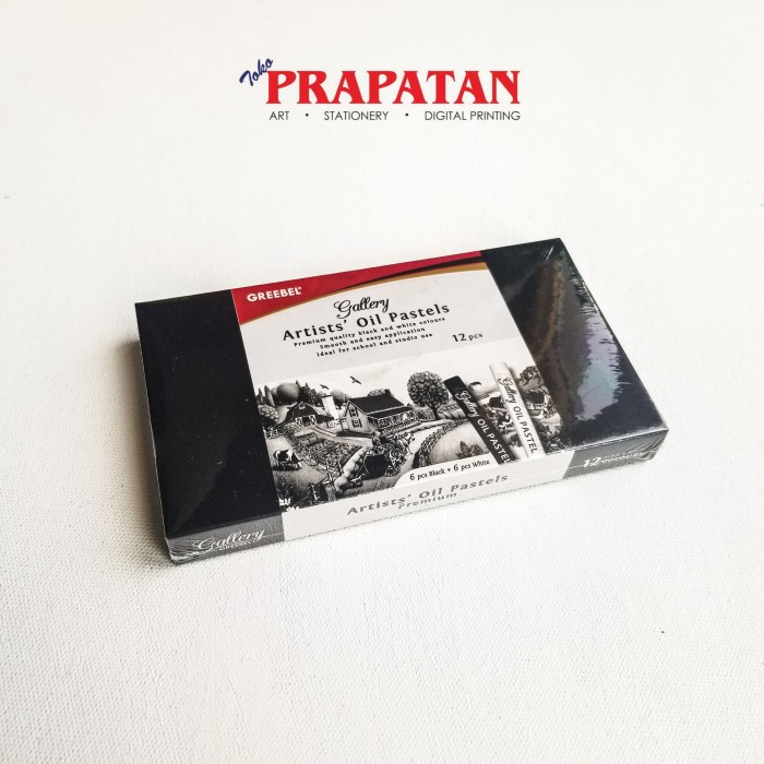 

PASTEL-DRY-OIL- GREEBEL ARTIST OIL PASTEL 12 PCS BLACK & WHITE 612-BW -OIL-DRY-PASTEL.