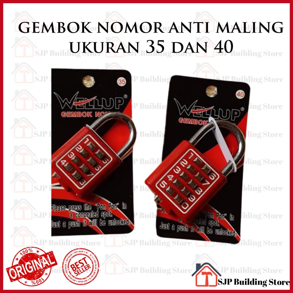 [COD] GEMBOK ANTI MALING BESI PIN DIGITAL NOMOR ANTI MALING 40mm 35MM SERBAGUNA ORIGINAL