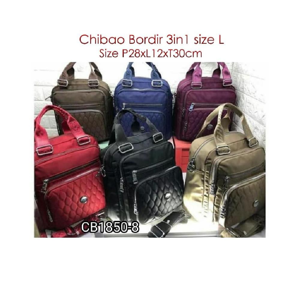 CB1850-8 Tas Chibao Bordir 3in1 Tas Chibao 3Fungsi Size L - Hitam