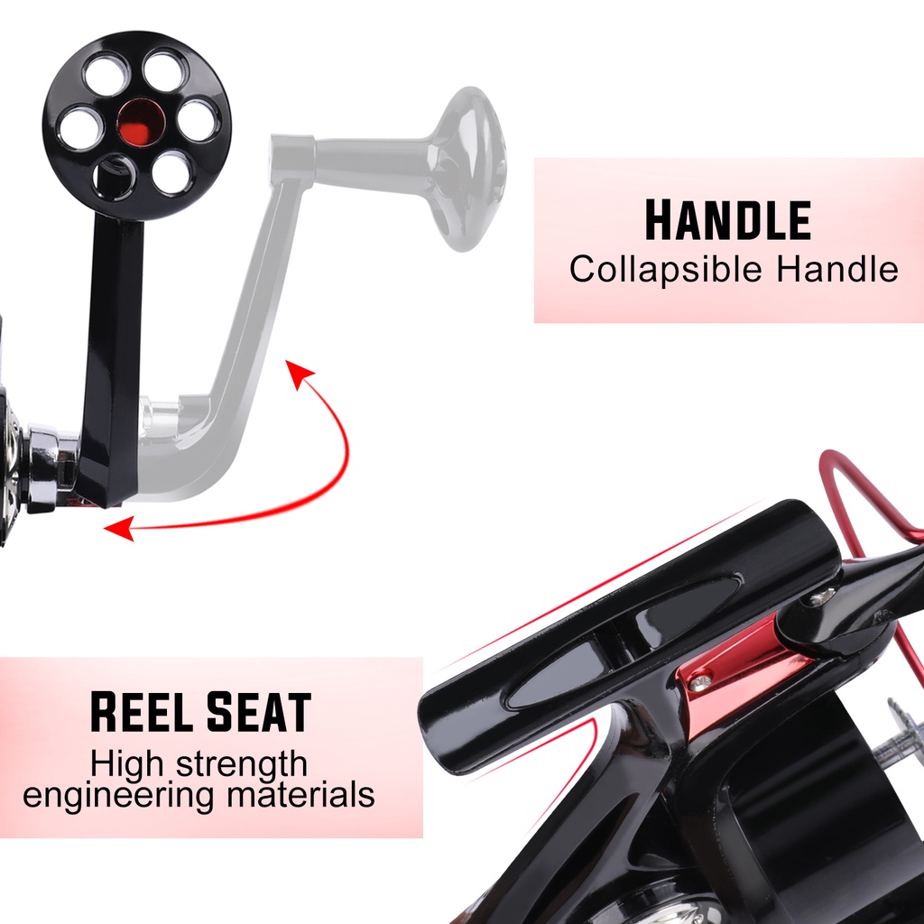 Reel Pancing 13 BB Gulungan Pancing Rill Pancing Dengan 5.2: 1- 4.7: 1 Rasio Gigi Tinggi Untuk Peralatan Memancing Air Tawar Gulungan Pancing