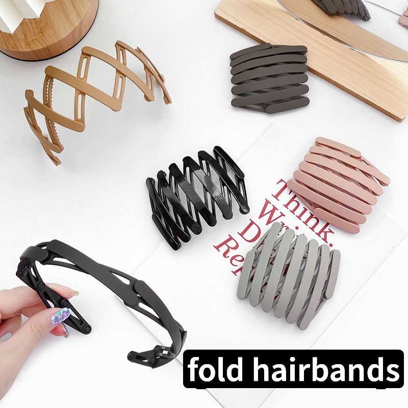 Bando lipat import bandana rambut premium doff fold hairbands convenience mode korea 5 warna terbaru