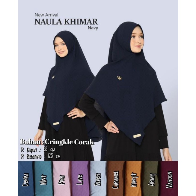 Jilbab Jumbo Khimar Syari Non Pet Crinkle Corak Ori Valenshaqueen