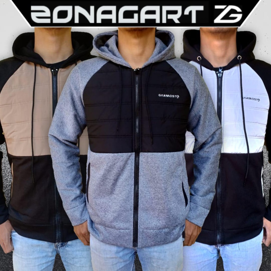 JAKET PRIA BAHAN PARASUT POLYESTER KOMBINASI FLEECE TEBAL