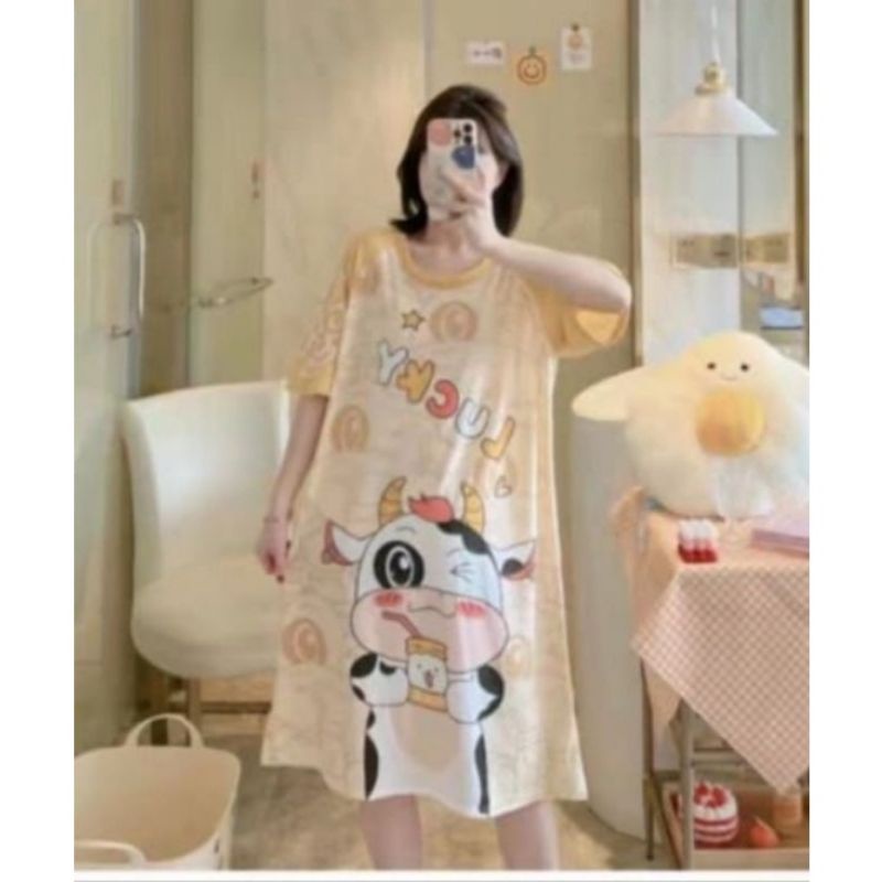 New Daster Jumbo Piyama Murah Import Piyama Import Wanita Daster Wanita Sleepwear Import free pouch-13