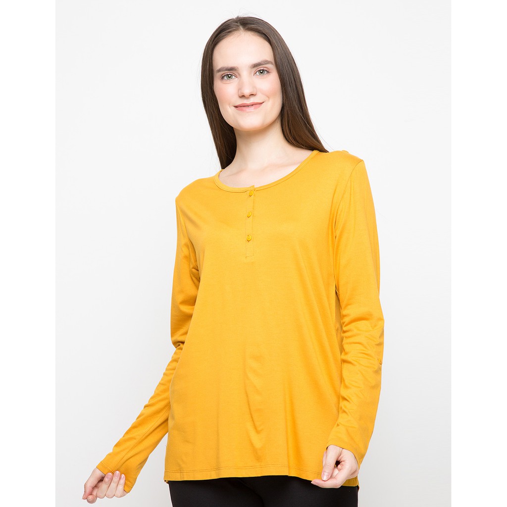  Matahari  St Yves Blouse Knit Lengan  Panjang  Mustard 