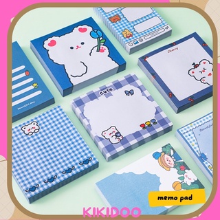 Kikidoo Sticky Note Blue Girl Ins Memo Pad Blue Cute Cartoon RT43
