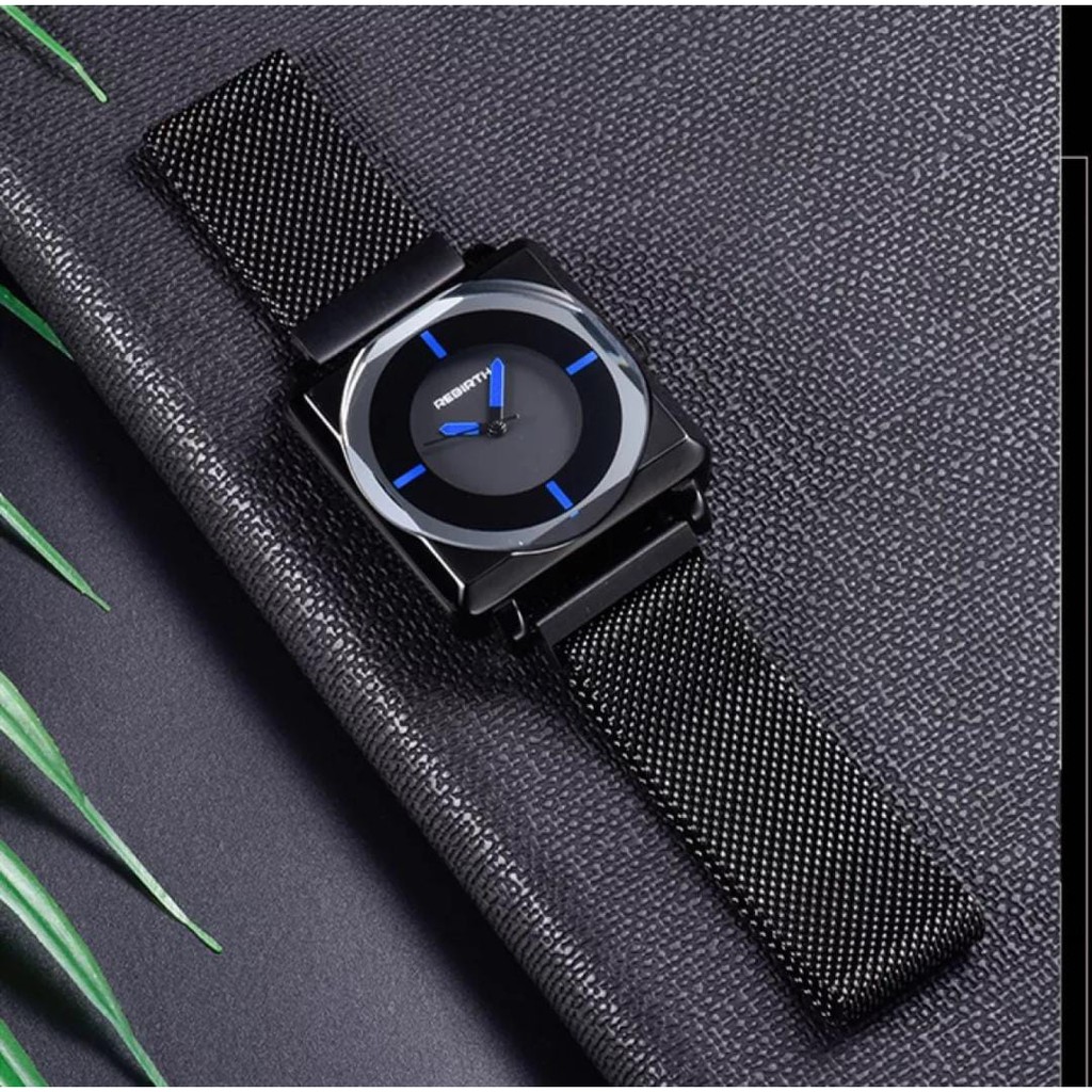 JAM TANGAN WANITA CEWEK REBIRTH 116 TALI PASIR MAGNET ORIGINAL