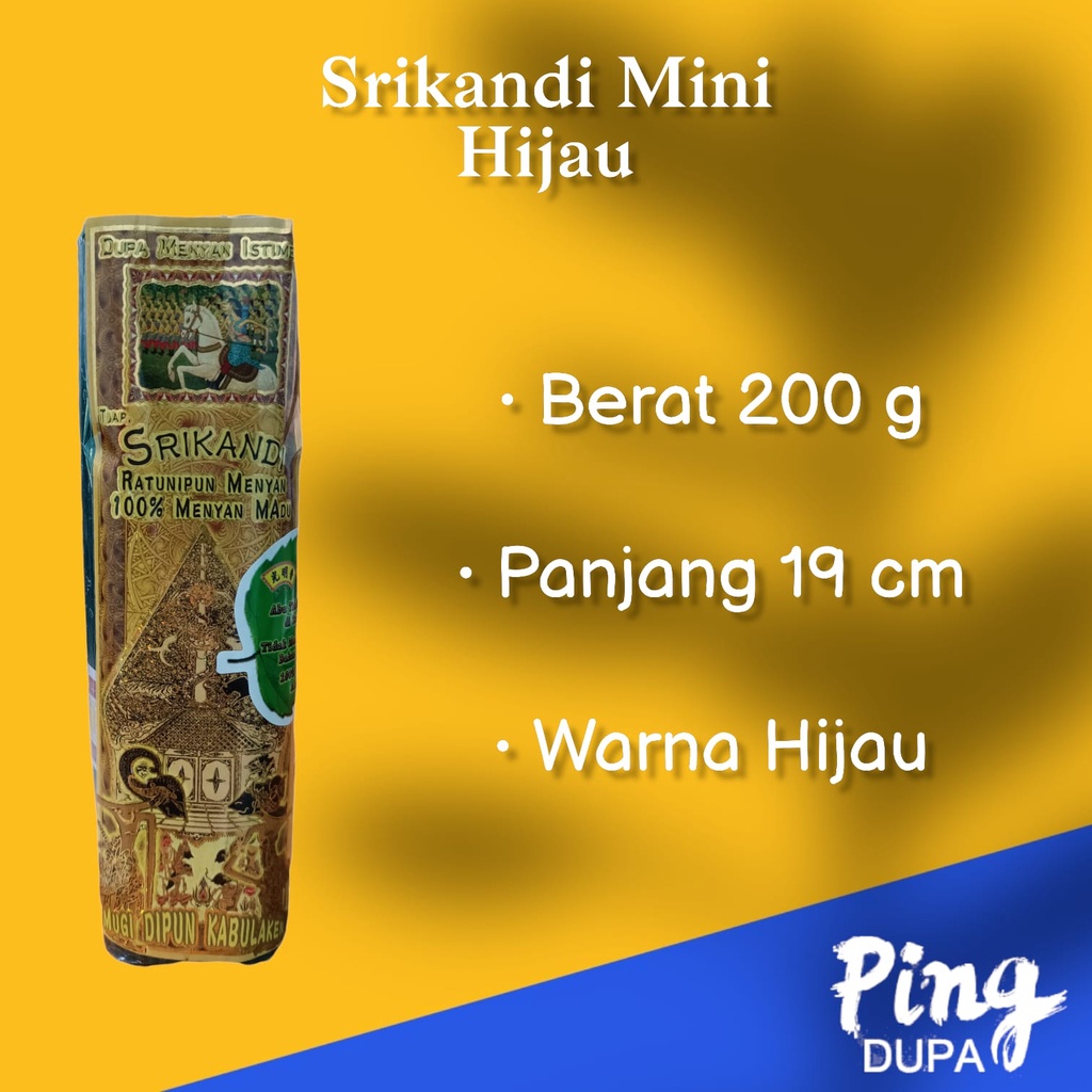 Dupa Hio Mini SCR Srikandi Ratunipun Menyan 100% Menyan Madu Hijau