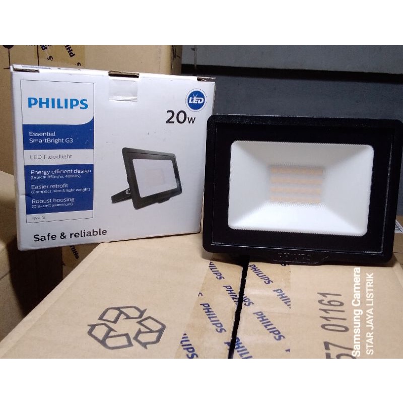 Philips Lampu Sorot Flood Light BVP 150 20 Watt Warna Putih (6500K) &amp; Kuning (3000K)