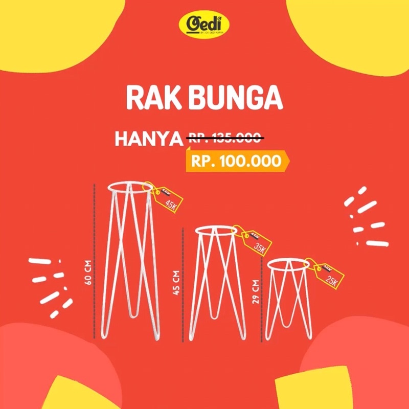 Rak Pot Bunga Besi Minimalis