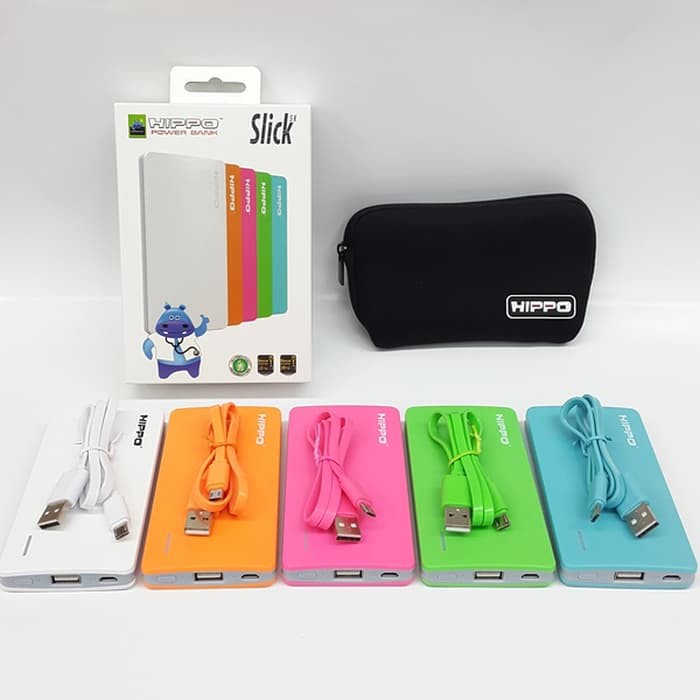 Hippo Slick 5000mAh Power Bank - Kapasitas Besar, Warna Biru