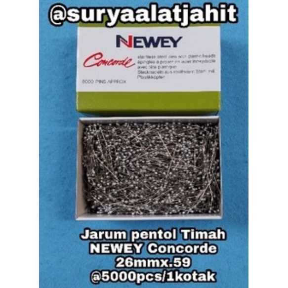 Jarum pentol Timah NEWEY Concorde 26mmx.59 @5000pcs/1kotak =rp.265.000/5000pcs