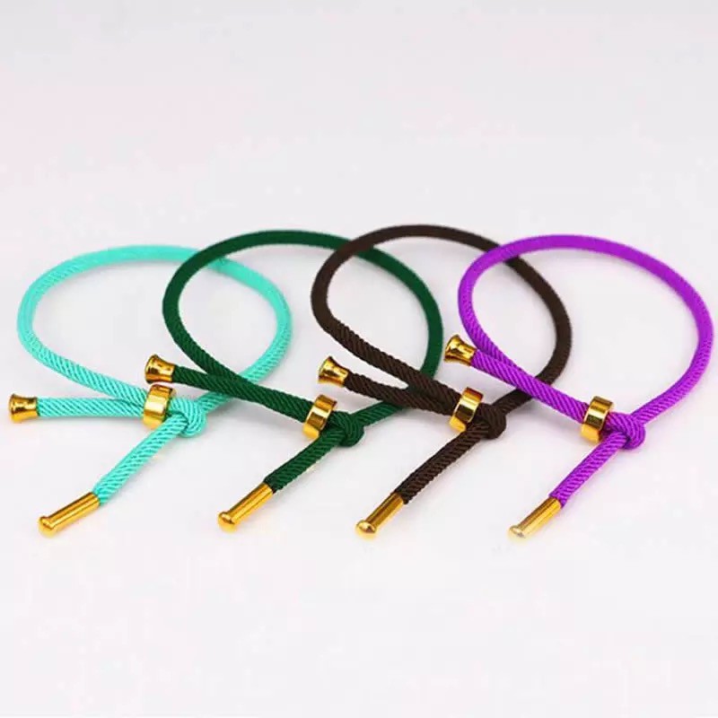 [Bayar di Tempat] GELANG TANGAN WANITA TALI SERUT POLYESTER DENGAN STAINLESS STEEL BAHAN GELANG EMAS