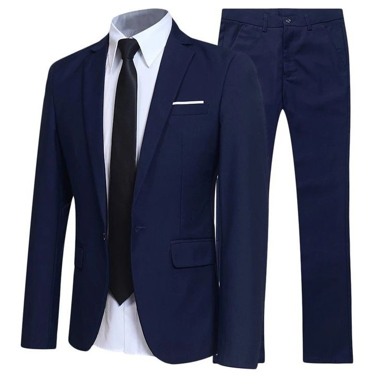 SETELAN JAS PRIA FIT REGULER FORMAL 4IN1 - LIST NAVY PREMIUM HIGH TWIST ORIGINAL NIKAYU