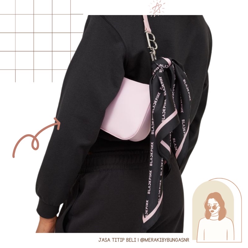H&M X BLACKPINK PATTERNED SATIN SCARF
