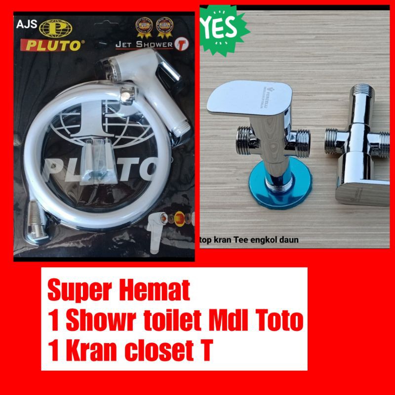 Promo shower toilet plus stop kran T jet spray bonus stop kran cbng semprotan toilet closet