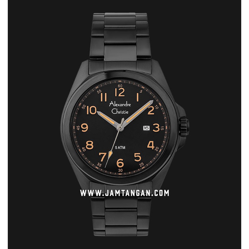 Alexandre Christie AC 6540 MD BIPBA Men Black Dial Black Stainless Steel Strap