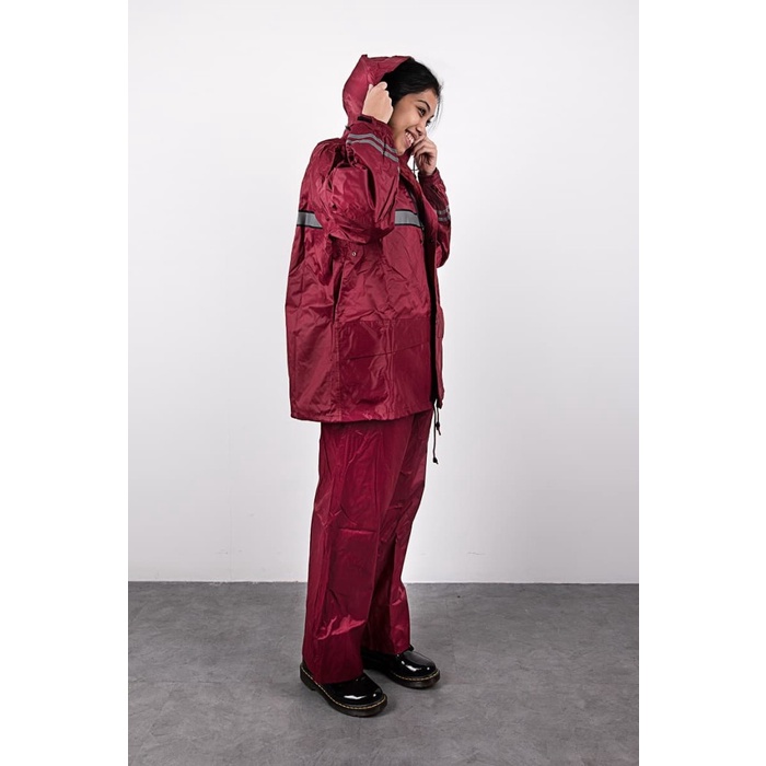 Jas hujan setelan / jas hujan jaket celana / GRC - JD1111 - Hitam, M