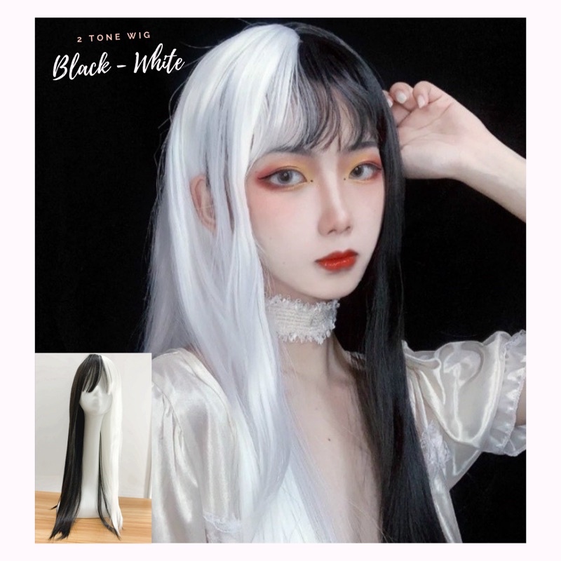 WIG COSPLAY CRUELLA LURUS SMOOTHING 65cm - OMBRE 2 TONE