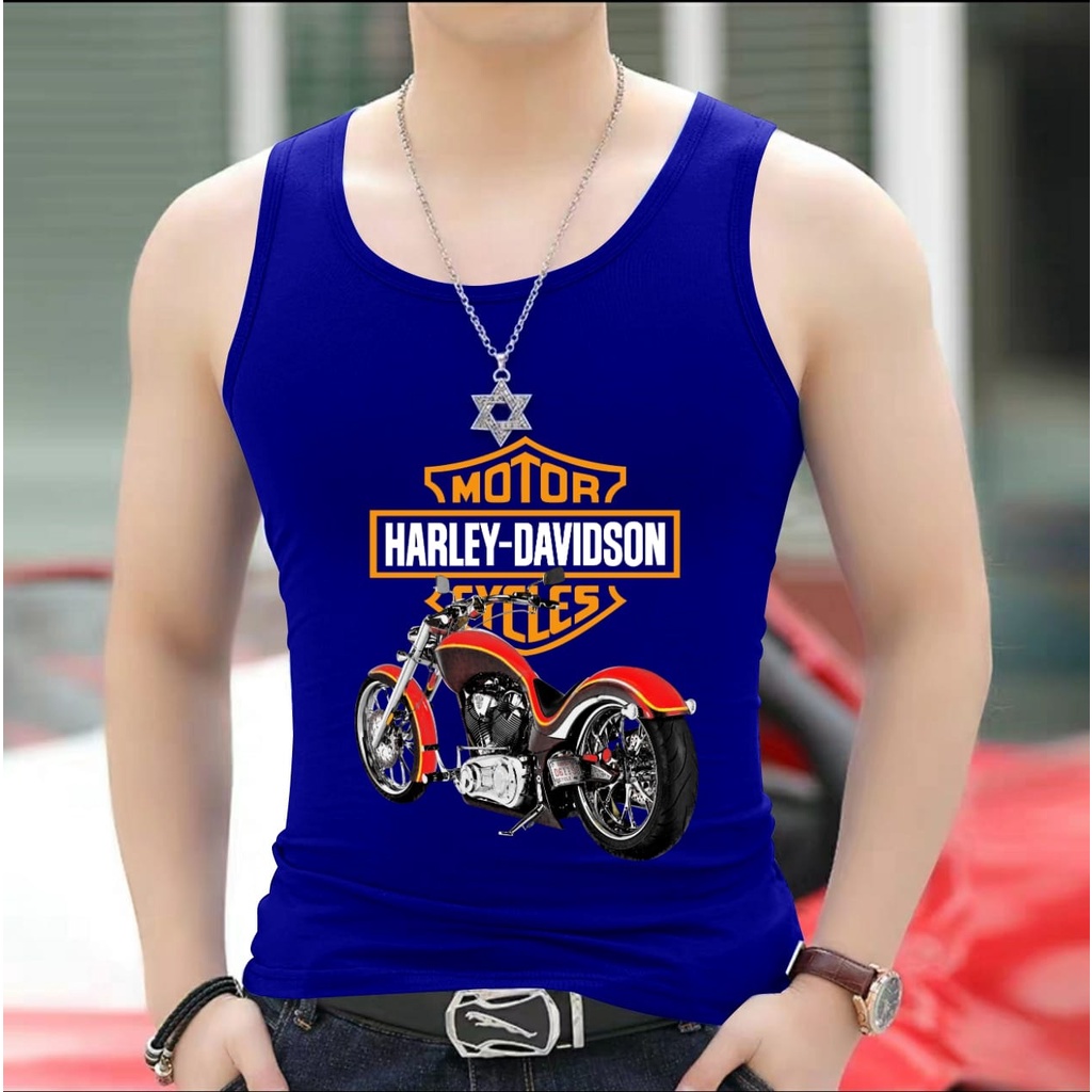 bisa COD / polile - SINGLET MOTIF MOTOR HD / kaos dalam pria / singlet pria terbaru / kaos santai / terbaru / terlaris