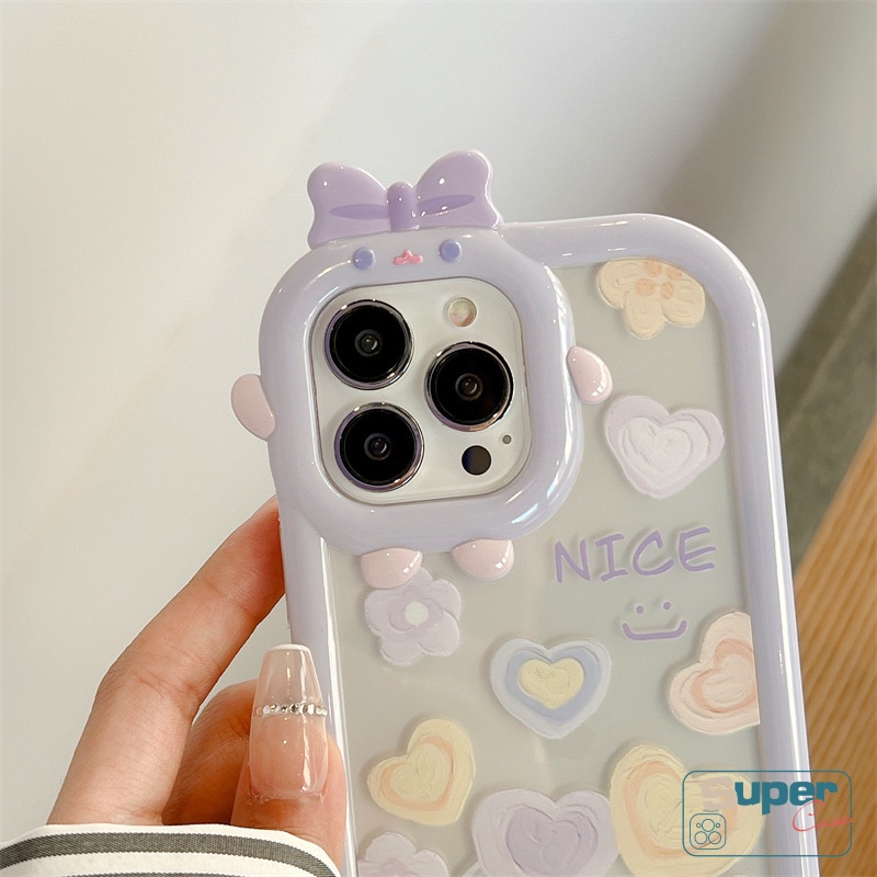 Soft Case TPU Motif Kartun Monster 3D Untuk IPhone XR 11 13 12 14 Pro MAX X XS MAX 6 6S 7 8 14 Plus SE