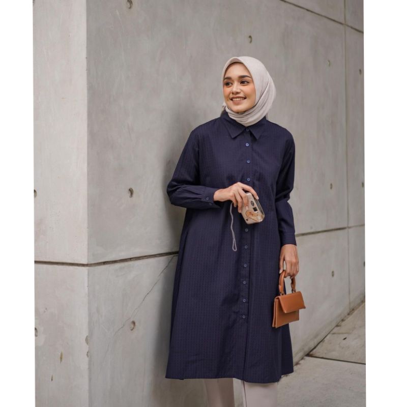 12.12 TUNIK GEULIS NEW  Elsey Tunik Navy Size M by Geulis.id