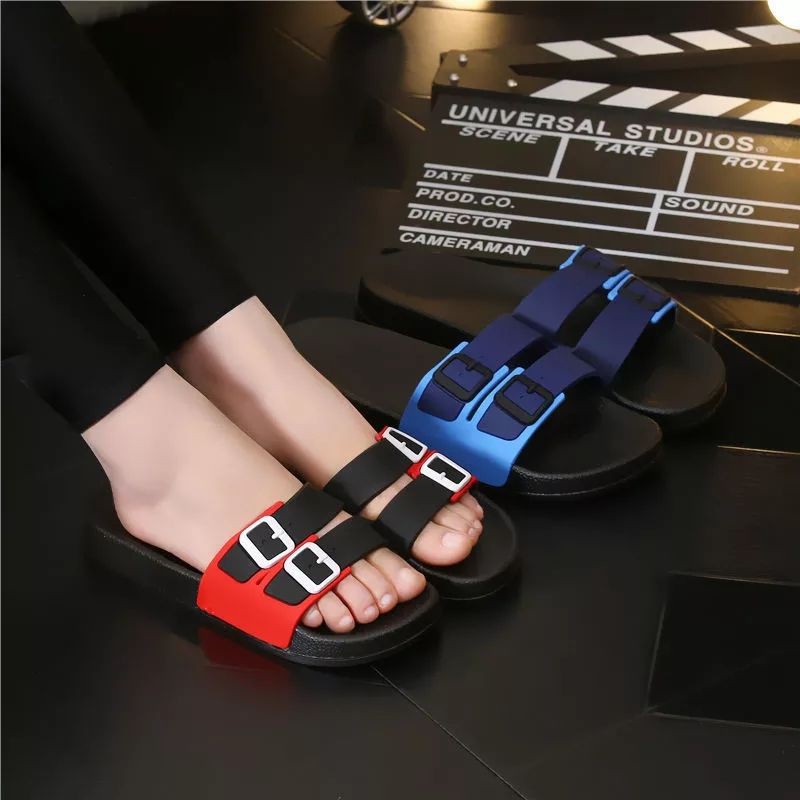 Slip sandal flip plop karet wanita terbaru gesper 2