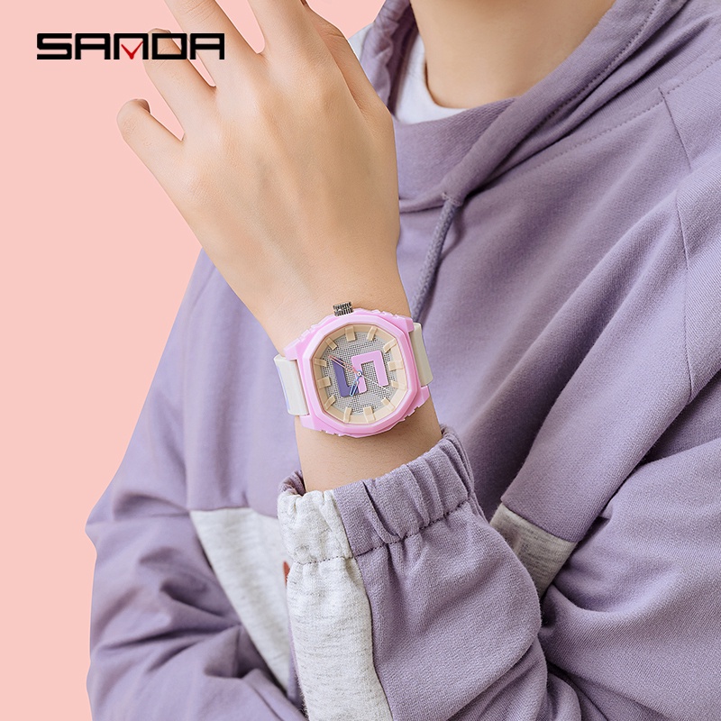 SANDA 3206 Jam Tangan Pria Wanita Analog Tali Rubber Anti Air WATCHKITE WKOS