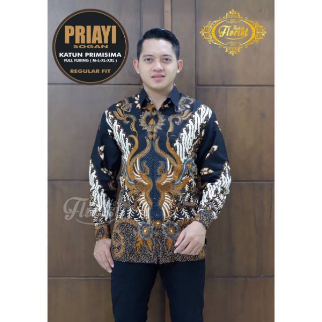 PRIAYI SOGAN Kemeja Batik Pria Katun Primisima Full Furing