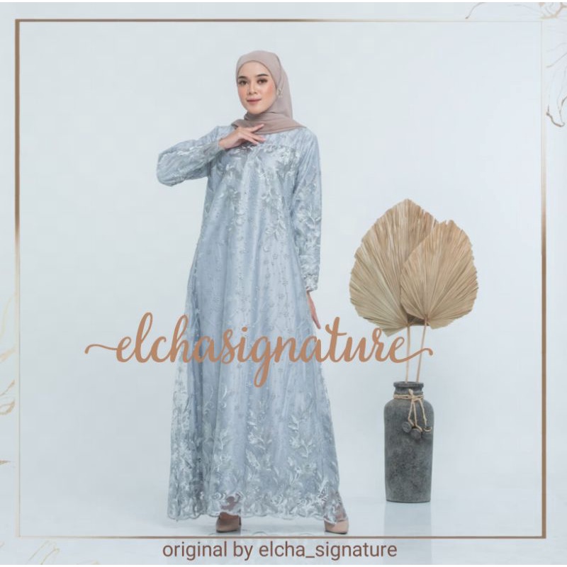 Laudya Jumbo (READY STOK) dress tile maxmara brukat oot kondangan lamaran