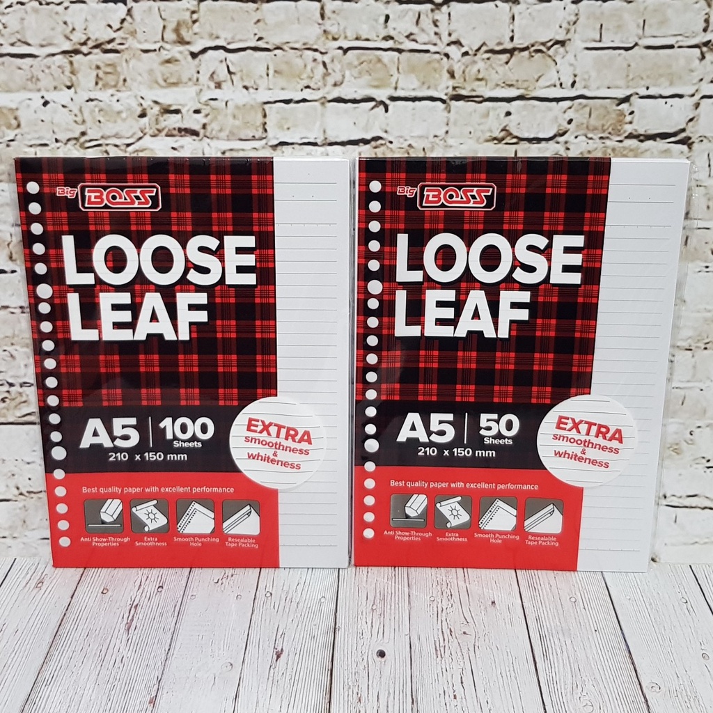 

Loose leaf Big Boss A5 garis - 50 lembar / Big Boss loose leaf Isi kertas Binder A5 - 100 lembar
