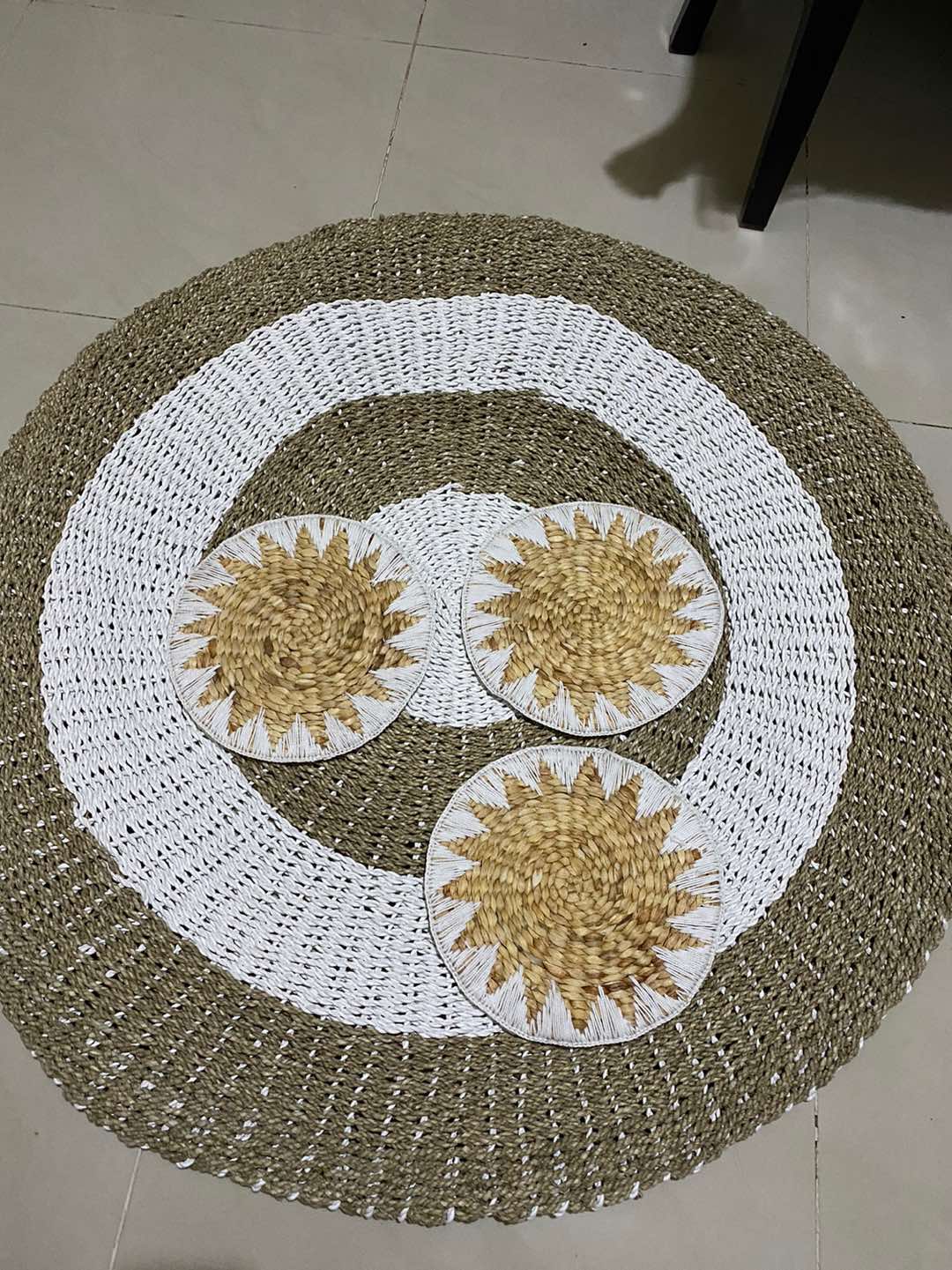 Plismate Enceng Sulam Rajut Bintang/walldecor Dia 28cm