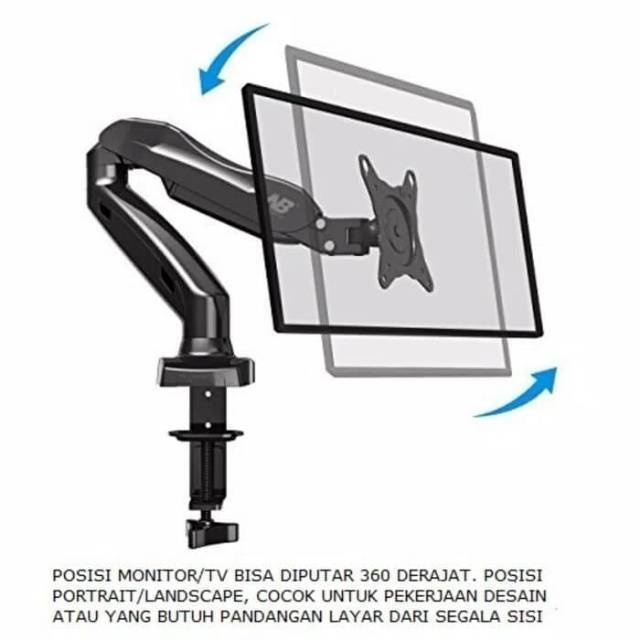 BRAKET NORTH BAYOU NBF80 NB F80 GAS SPRING BRACKET TV MONITOR JEPIT MEJA 17 - 30 INCH ORI